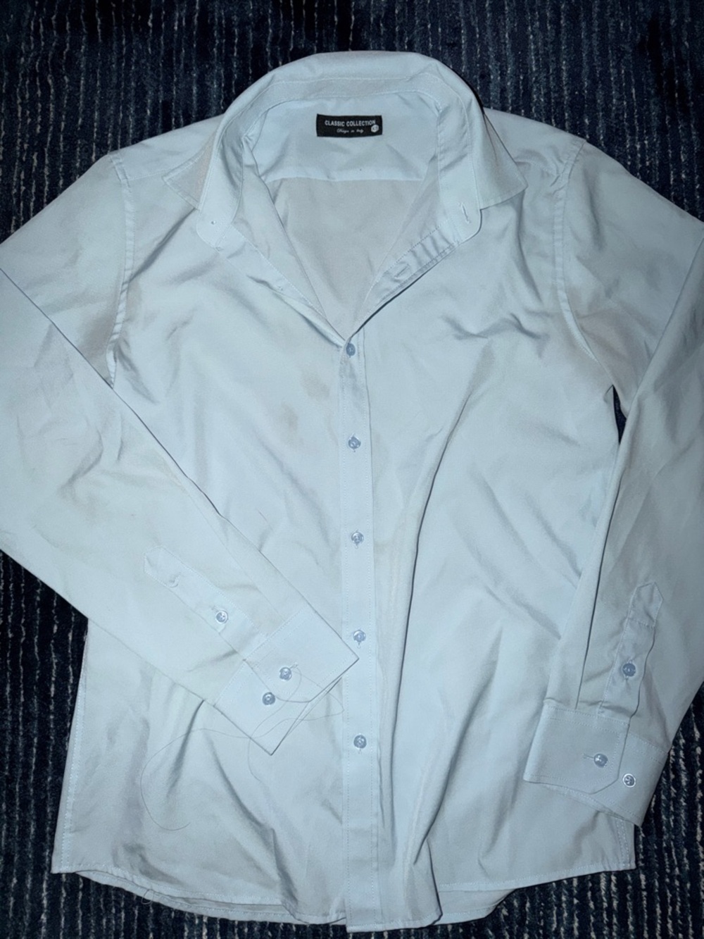 IC COLLECTION Men's Pale Blue Button-Up Dress Shirt